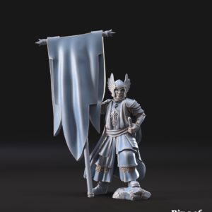 Grey Castle Tree Guard with banner foot