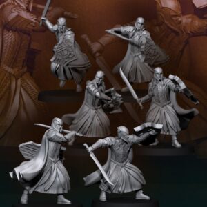 Armoured Wood Elf with sword and shield