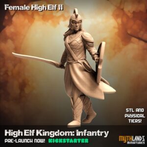 High Elf female with sword and shield II