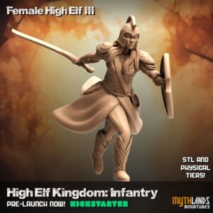 High Elf female with sword and shield III