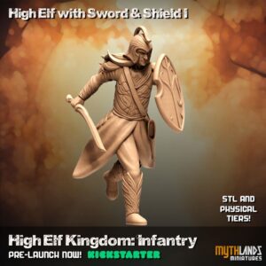 High Elf with sword and shield I